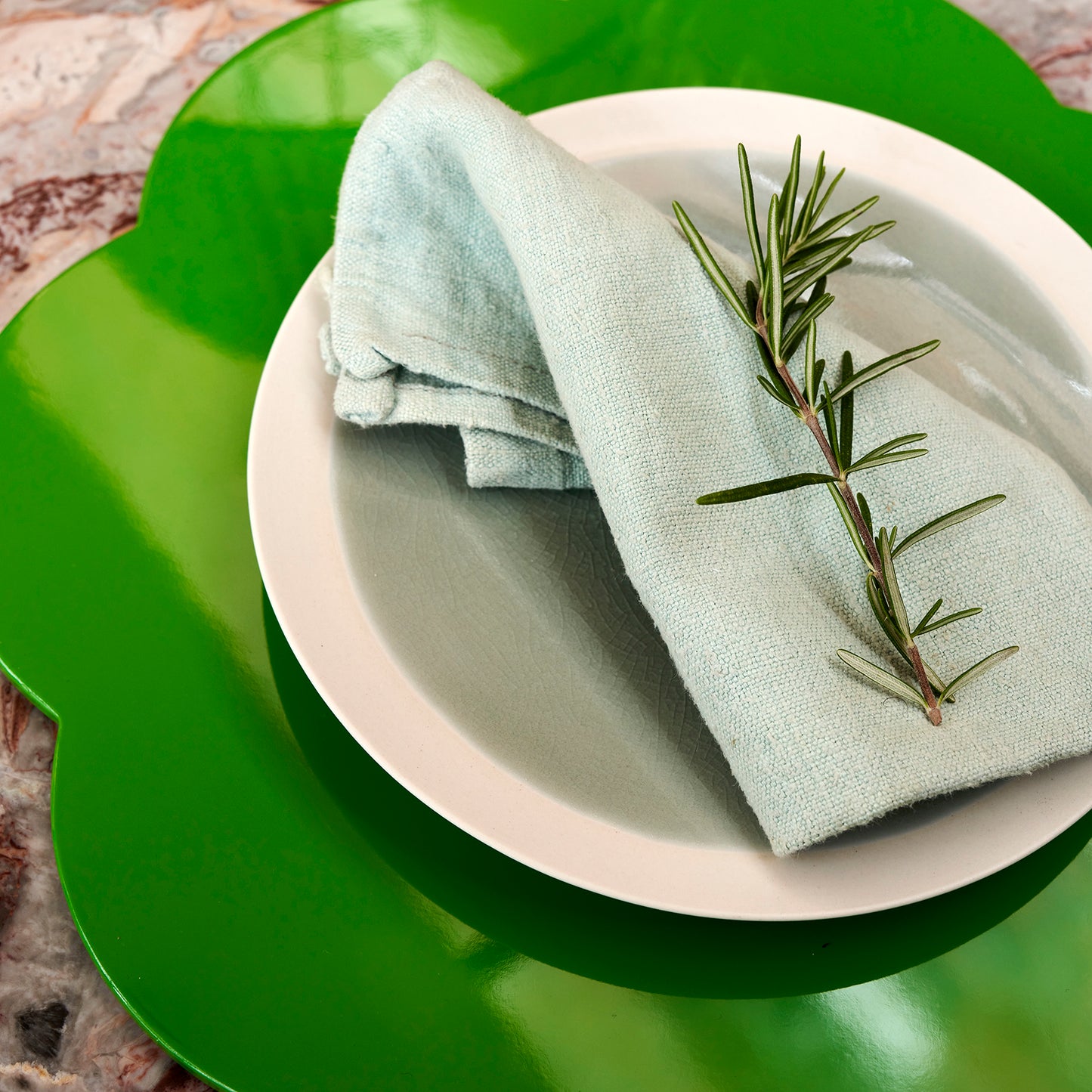Leaf Green Lacquer Placemats – Set of 4