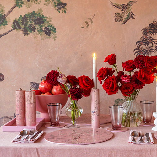 Chinoiserie Coaster Pink - Set of 4