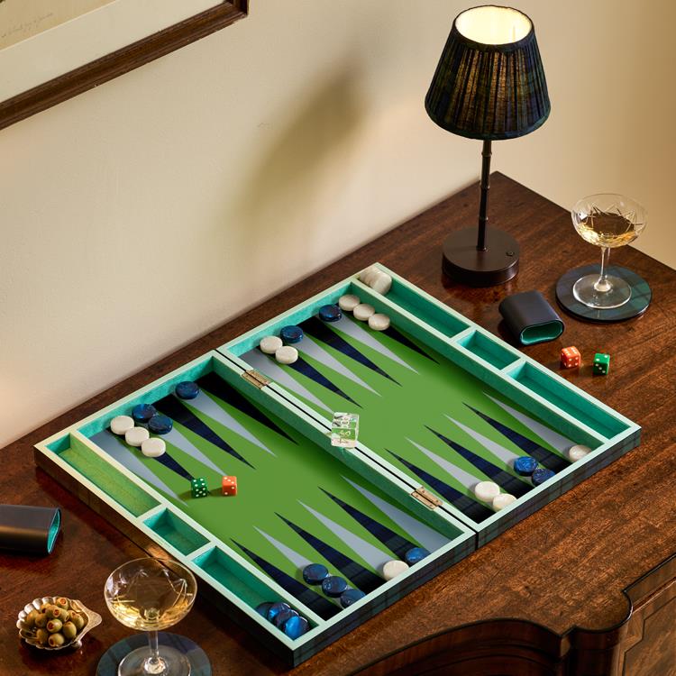 Lacquer Backgammon Set Tartan