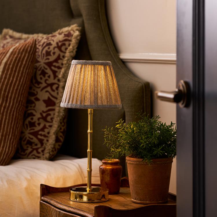 Herringbone Light Grey Empire Lampshade - 16cm