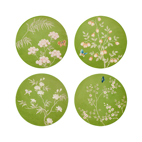 Chinoiserie Coaster Green - Set of 4