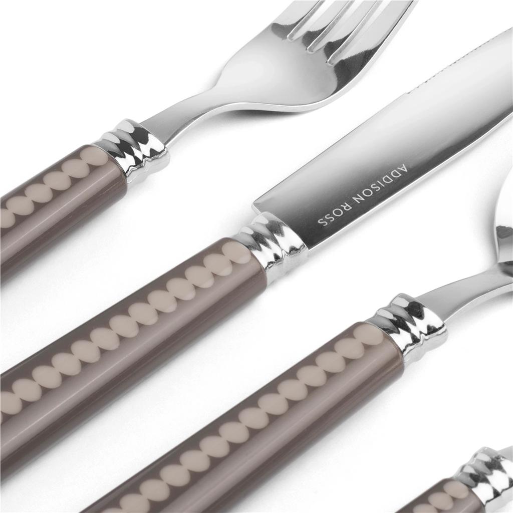 Mink & Cappuccino Bobbin Cutlery - 16-Piece Set