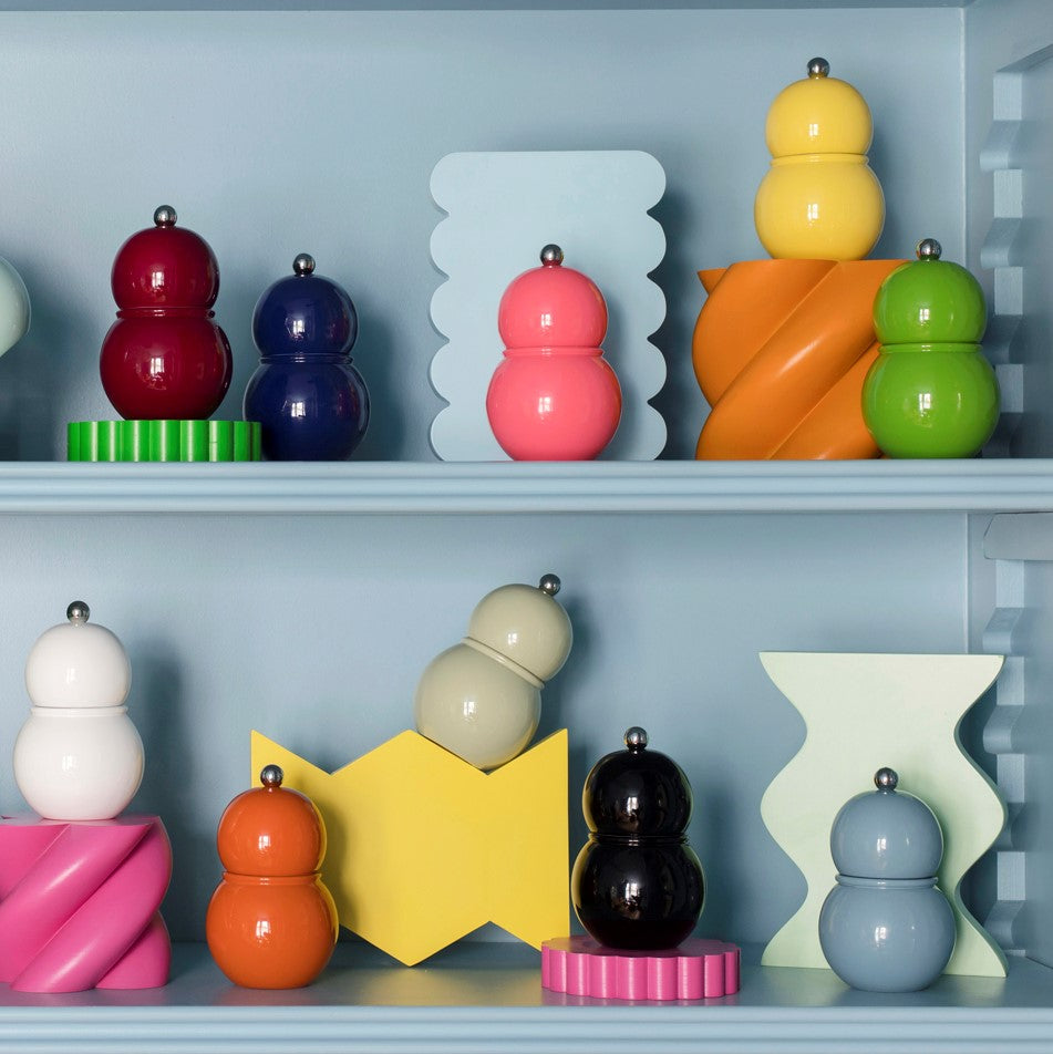 Cherry Lacquer Chubby Salt & Pepper Mill
