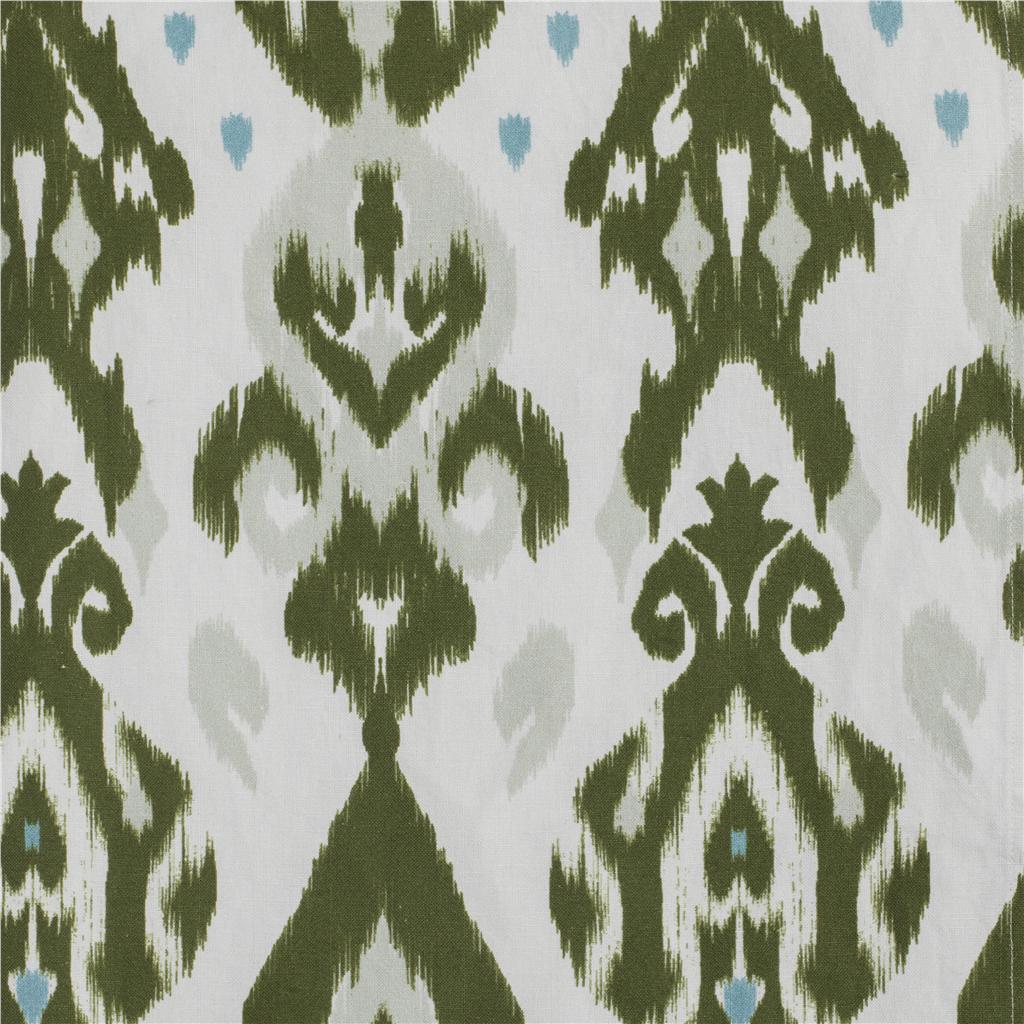 Ikat Khaki Linen Tablecloth