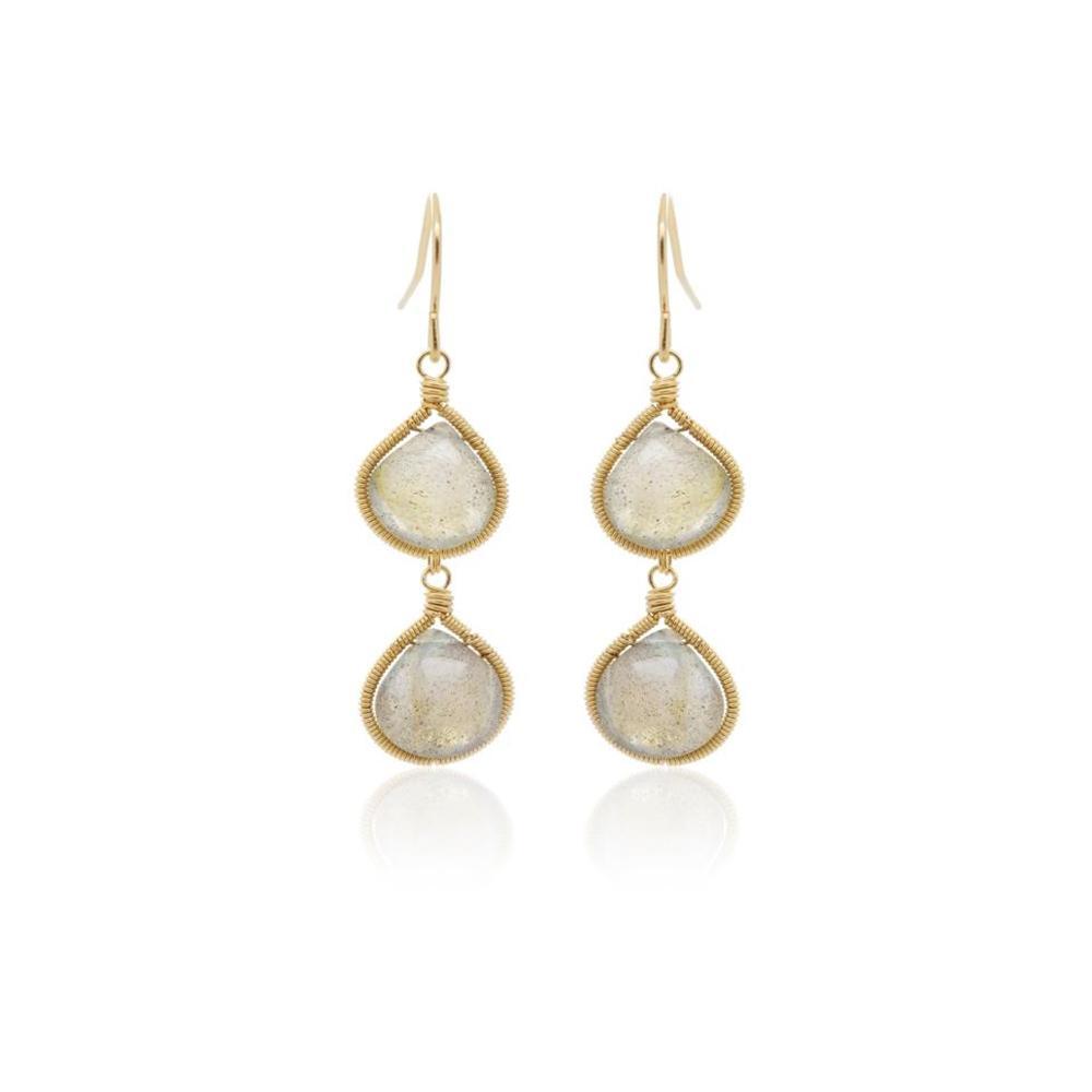 Moonstone & Labradorite Drop Earrings - Jewellery - Addison Ross