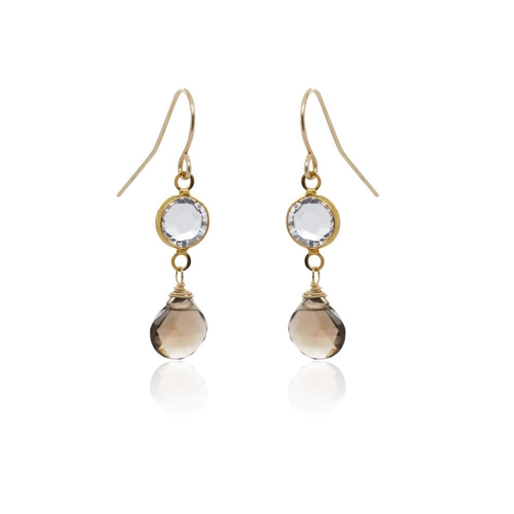 Smokey Quartz Double Drop Earrings - Jewellery - Addison Ross