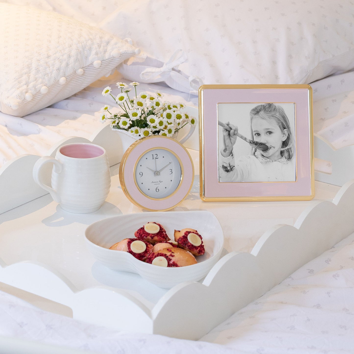Pastel Pink & Gold Silent Alarm Clock