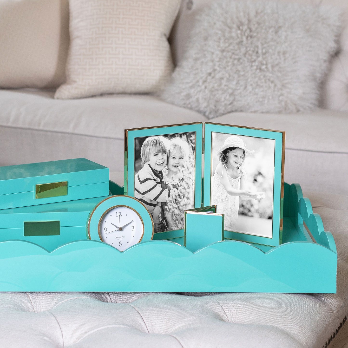 Turquoise Blue & Gold Travel Frame