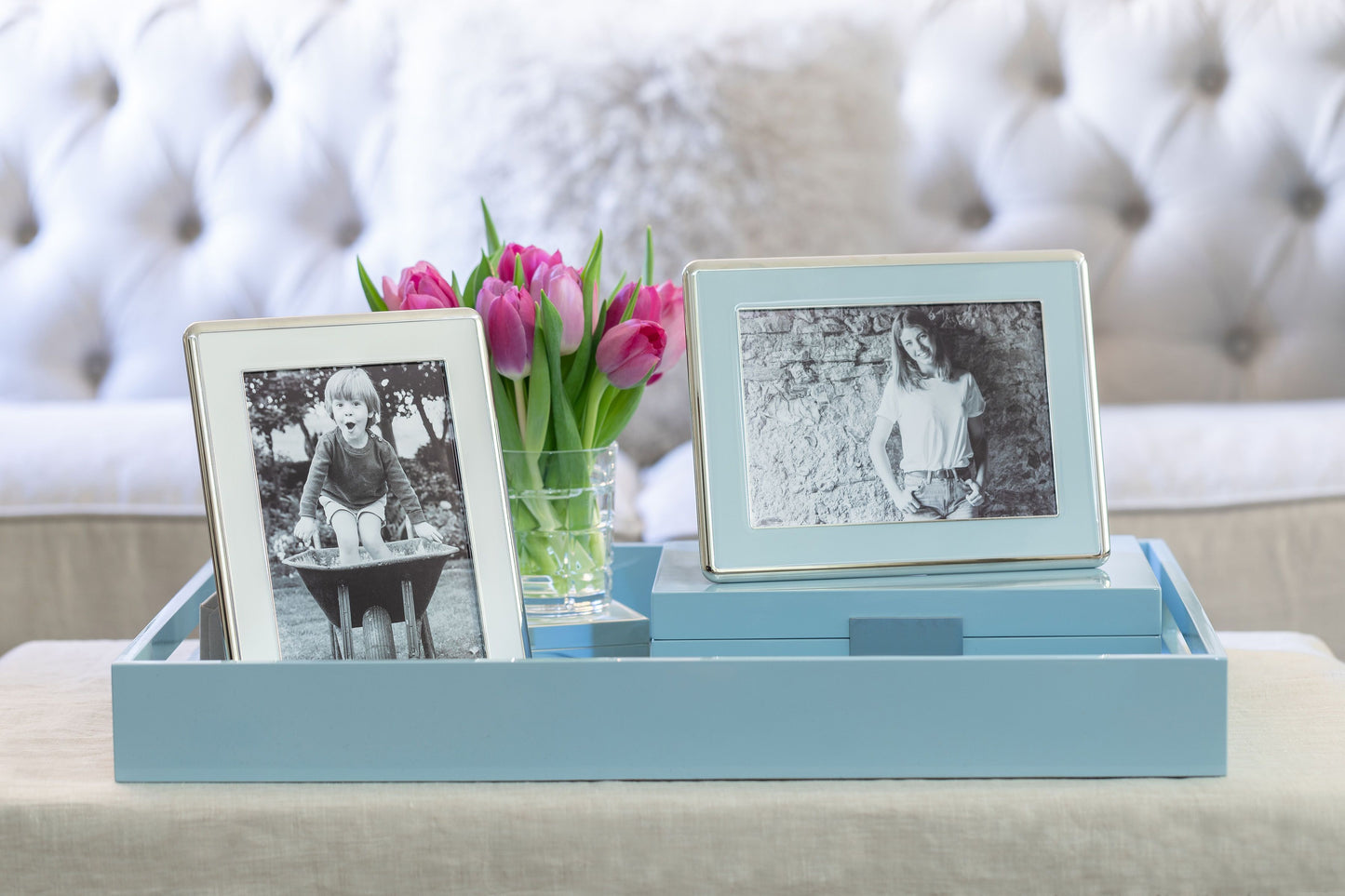 Large Pale Denim & Silver Box