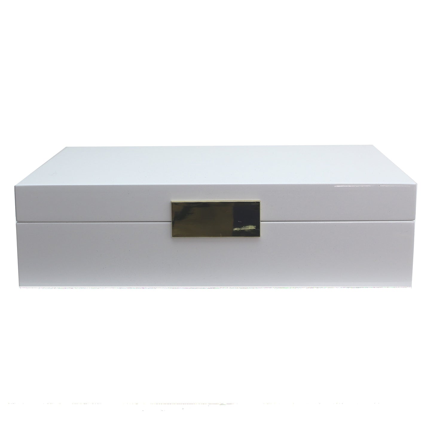 Large White Jewellery Box with Silver