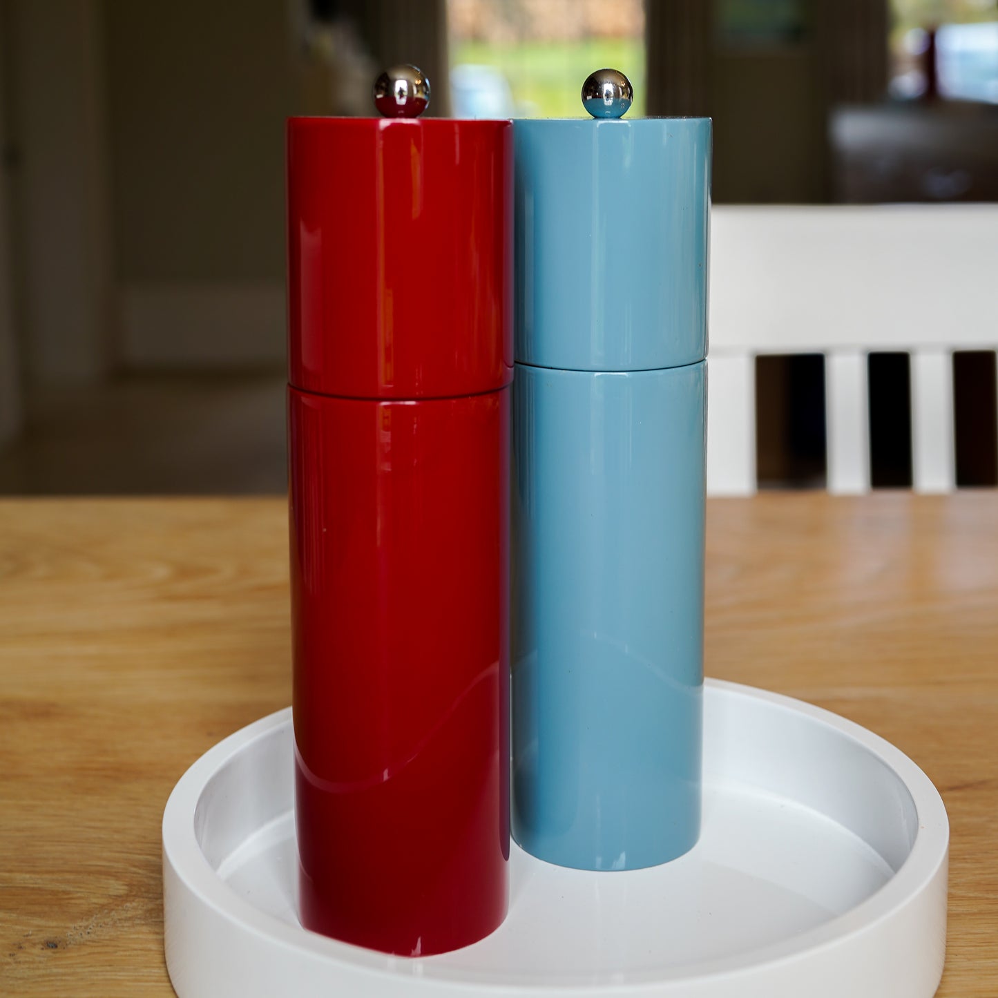 Burgundy Round Column Salt or Pepper Mill