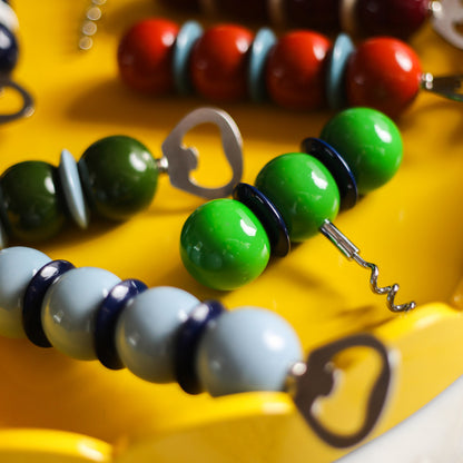 Bobbin Corkscrew Leaf Green & Navy