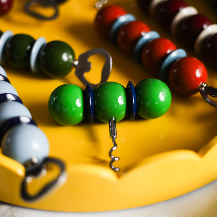 Khaki Green & Pale Denim Bobbin Bottle Opener