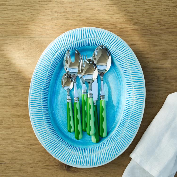 Wave Salad Servers - Leaf & Apple Green (2‑Piece Set)