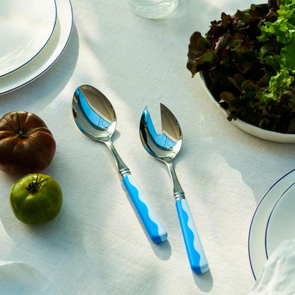 Wave Salad Servers - Periwinkle & Blue (2‑Piece Set)