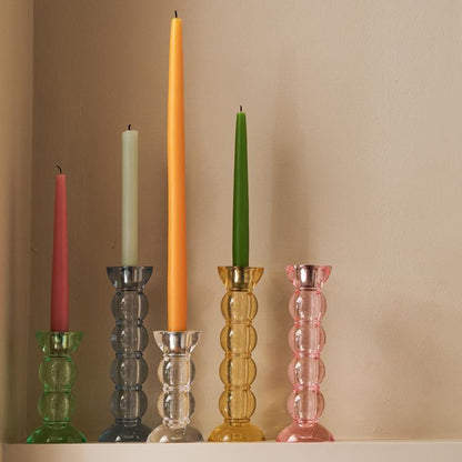 Icy Bobbin Candlestick Pink 23cm