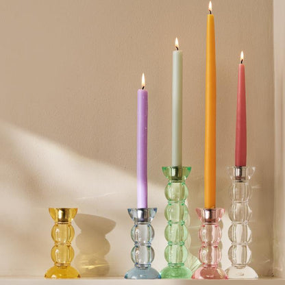 Icy Bobbin Candlestick Blue 14cm