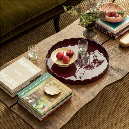 20x20 Scalloped Tray Cherry