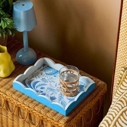 Palm Beach Blue Lacquered Scallop Small Tray