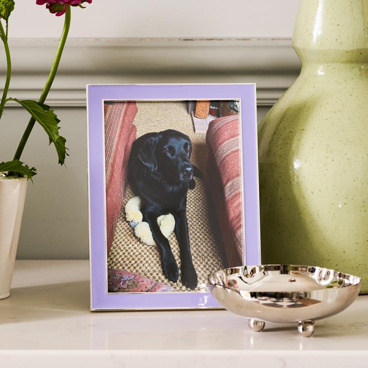 Lilac Enamel & Silver Frame