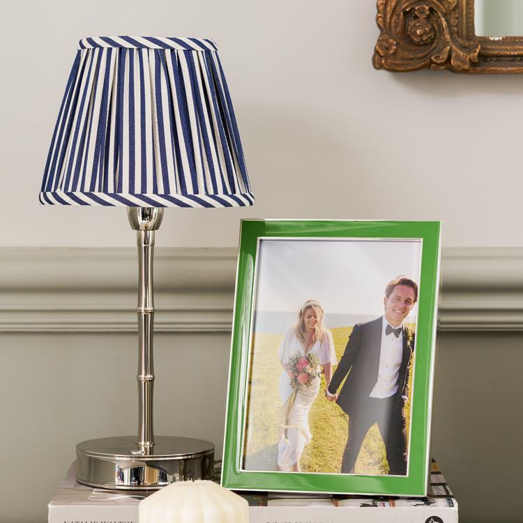 Leaf Green Enamel & Silver Frame