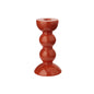 Medium Orange Bobbin Candlestick - 14cm