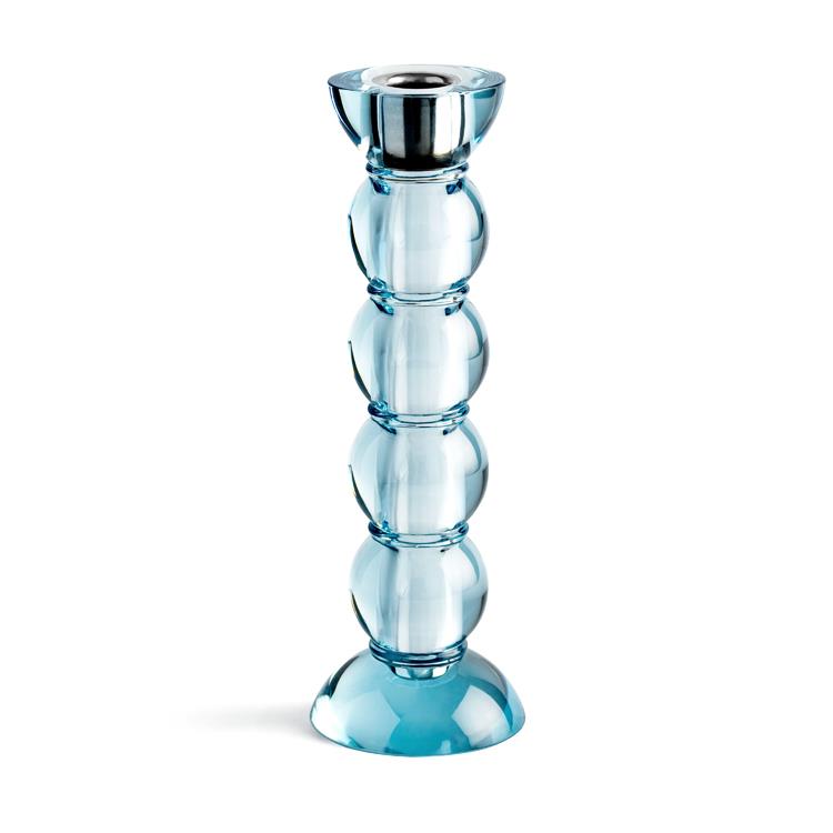 Icy Bobbin Candlestick Blue 23cm