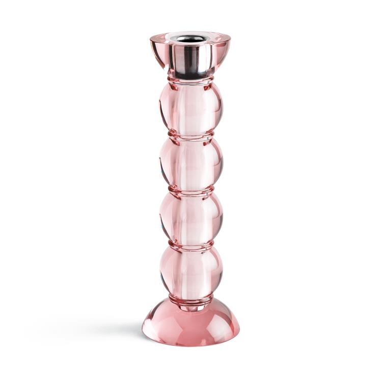 Icy Bobbin Candlestick Pink 23cm