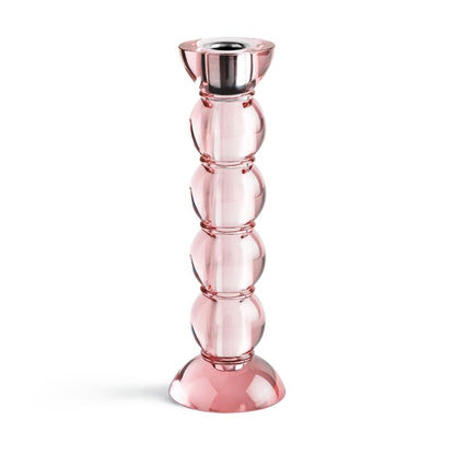 Icy Bobbin Candlestick Pink 23cm