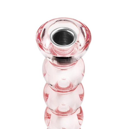 Icy Bobbin Candlestick Pink 23cm