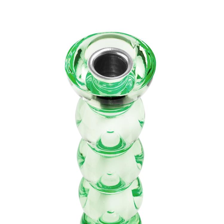 Icy Bobbin Candlestick Green 23cm