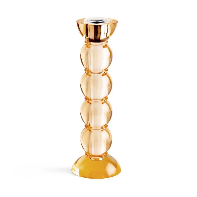 Icy Bobbin Candlestick Orange 23cm