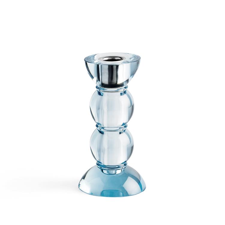 Icy Bobbin Candlestick Blue 14cm