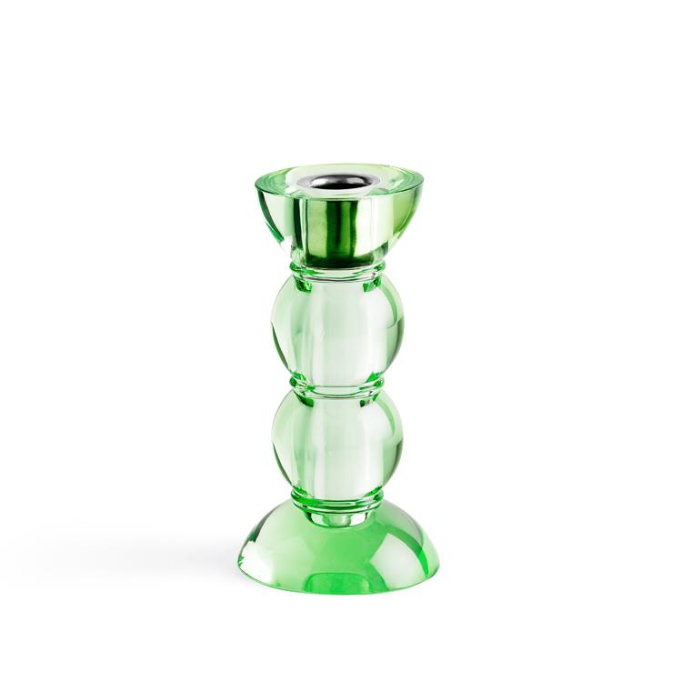 Icy Bobbin Candlestick Green 14cm
