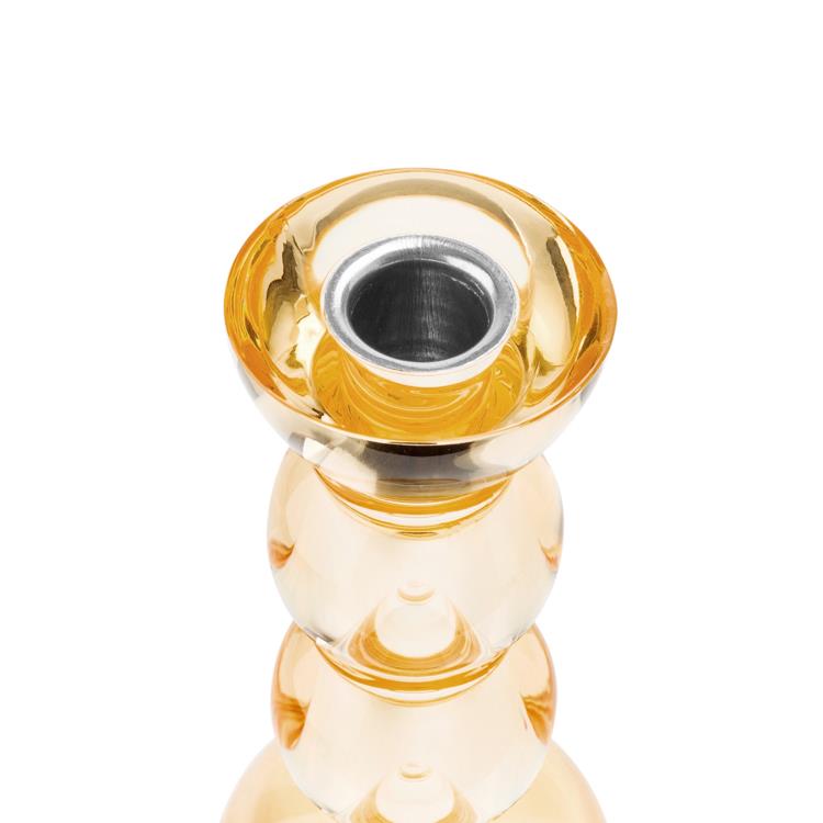 Icy Bobbin Candlestick Orange 14cm