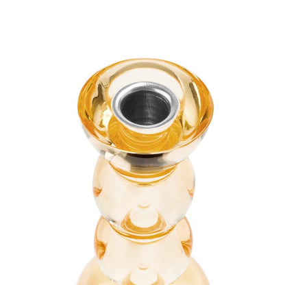 Icy Bobbin Candlestick Orange 14cm