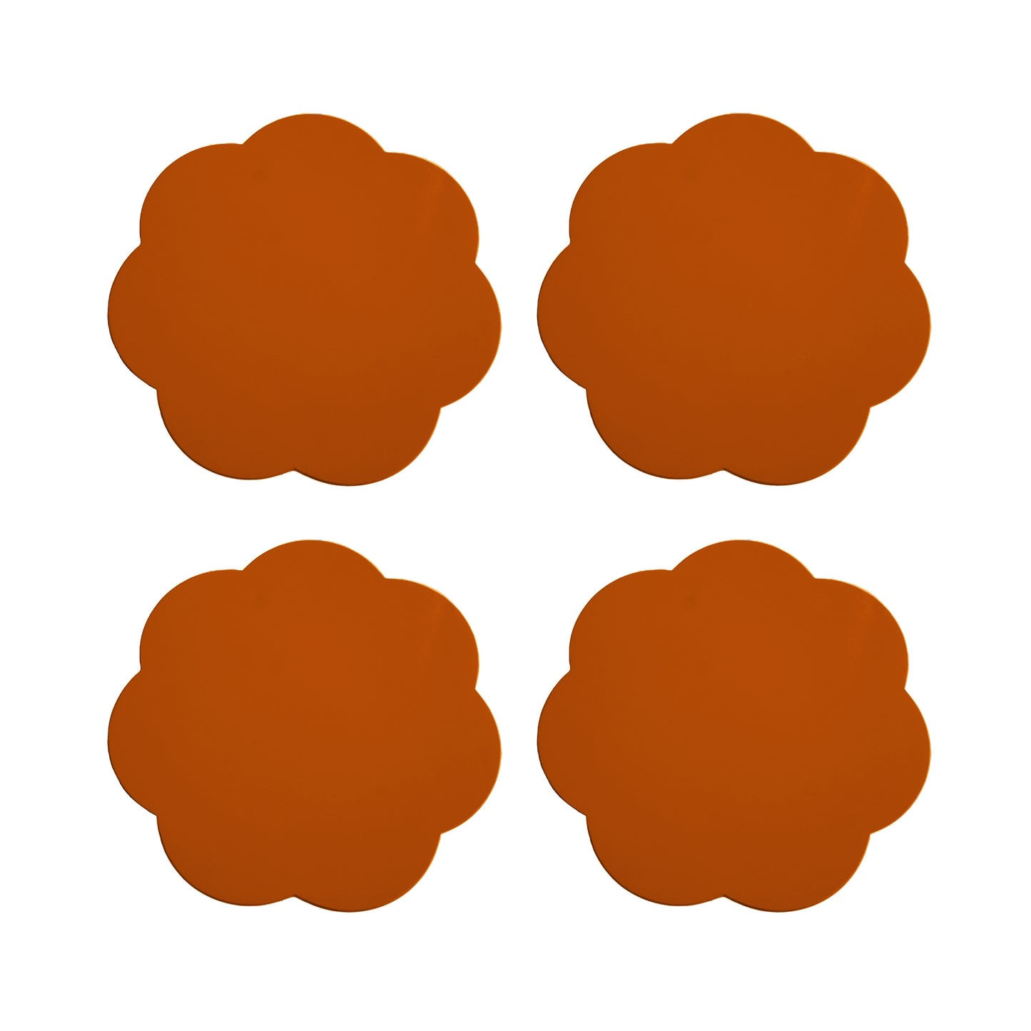 Orange  Scallop Coasters – Set of 4