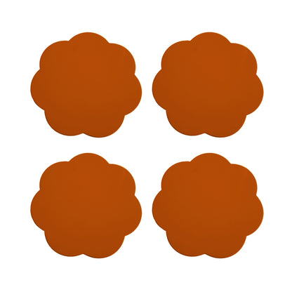 Orange  Scallop Coasters – Set of 4
