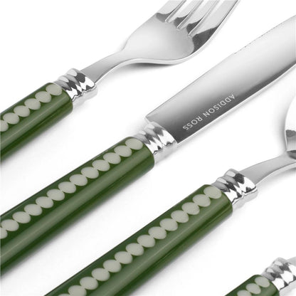 Khaki & Sage Bobbin Cutlery - 16-Piece Set