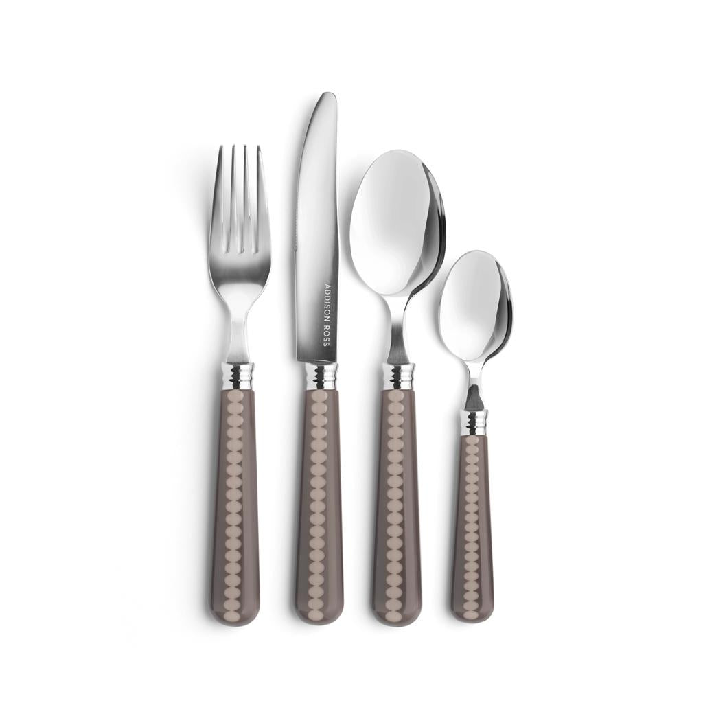 Mink & Cappuccino Bobbin Cutlery - 16-Piece Set