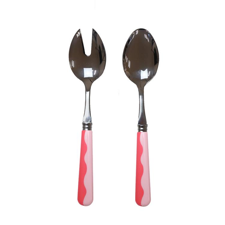 Wave Salad Servers - Watermelon & Pink (2‑Piece Set)