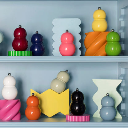 Cherry Lacquer Chubby Salt & Pepper Mill
