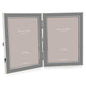 Taupe Enamel & Silver Double Frame