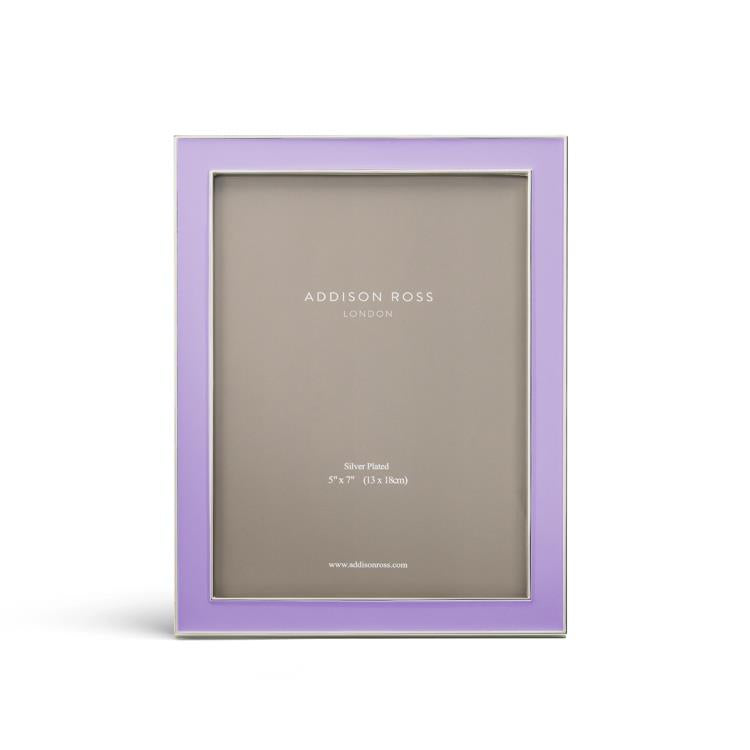 Lilac Enamel & Silver Frame
