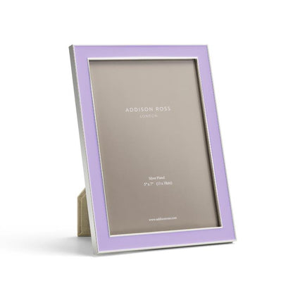Lilac Enamel & Silver Frame