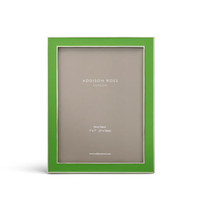 Leaf Green Enamel & Silver Frame