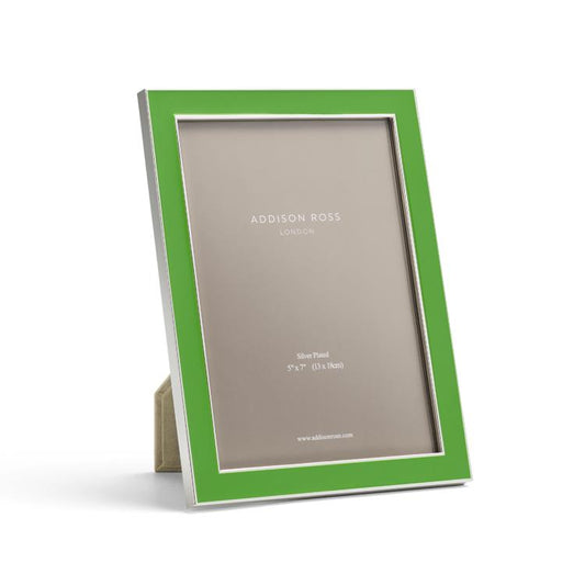 Leaf Green Enamel & Silver Frame