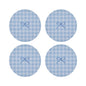 Blue Gingham Coasters- Set of 4