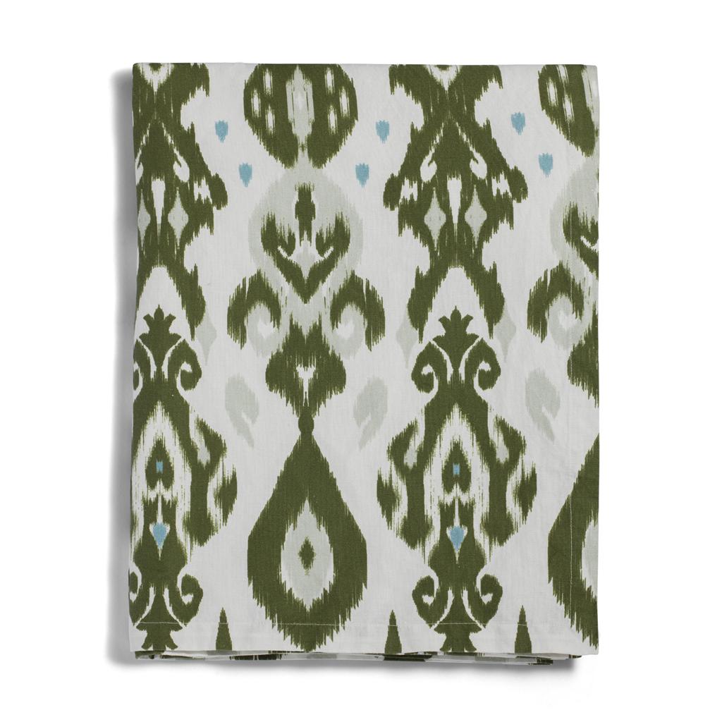 Ikat Khaki Linen Tablecloth