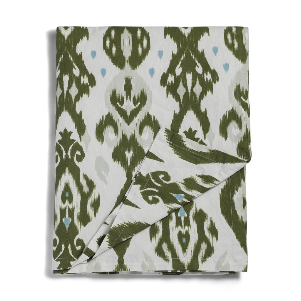 Ikat Khaki Linen Tablecloth